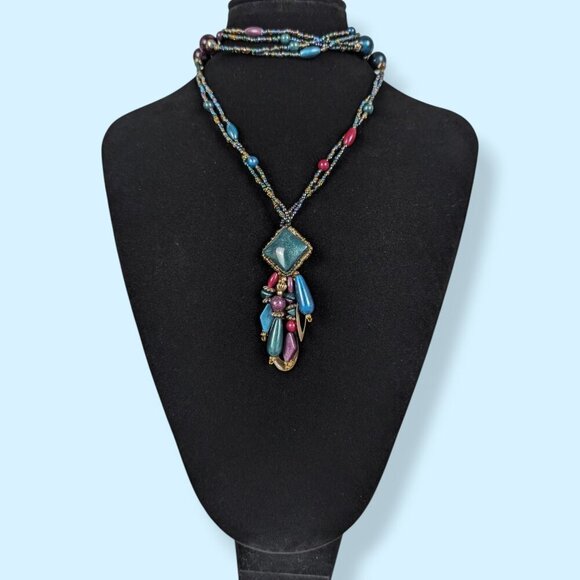 (2/$20) 2-Strand Colourful Enamel Beaded Necklace - Picture 3 of 5
